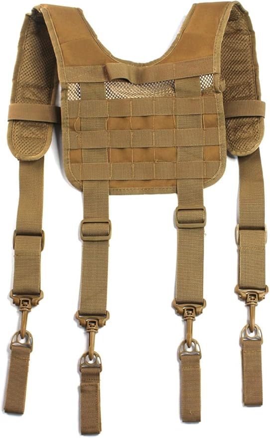 MELOTOUGH Tactical Outdoor H-Harness Duty Belt Suspenders (Battle Belt not Included)