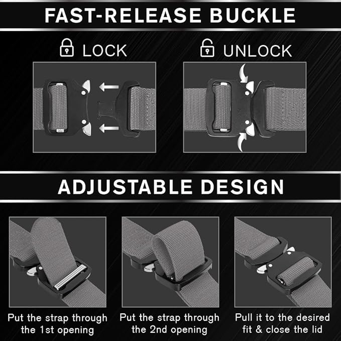 TECEUM Tactical Belt – Heavy-Duty & Quick Release – Military, Work, Rigger, Duty & Utility Belt for Men