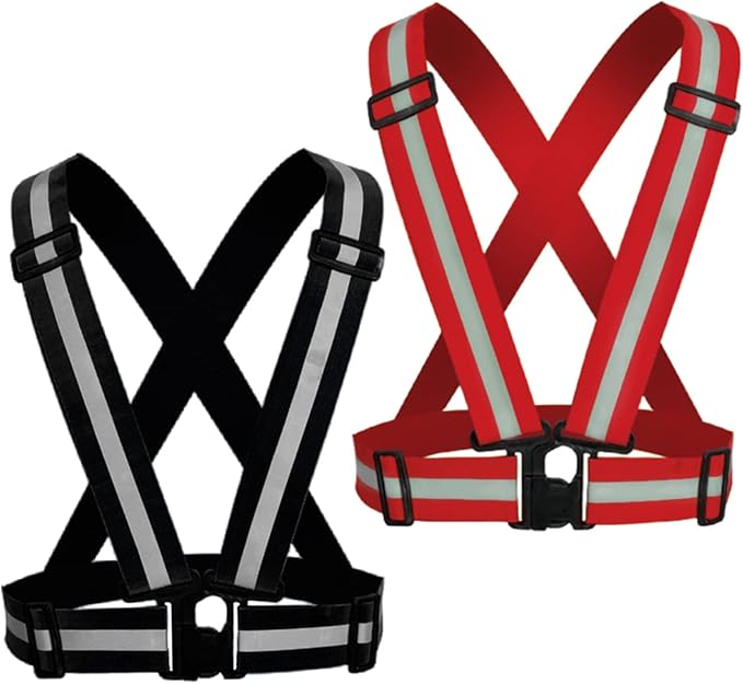 Reflective Vest, High Visibility Safety Vest Straps Reflective Gear for Night Running Walking Cycling for Men Women Kids