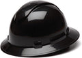 Pyramex Ridgeline Full Brim Hard Hat 4 Point Ratchet Black
