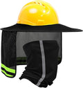 TCCFCCT Full Brim Mesh Neck Sun Shield, High Visibility Sun Visor Neck Protection and Bandana Headband Face Scarf, Hard Hat Accessories, 2 Packs, Black
