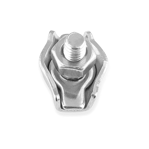 M2 Stainless Steel 304 Wire Rope Clips Clamp, Simplex Single Bolt Cable Clamp for 1/16" Diameter Wire Cable 20Pcs