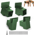 4 Pcs Deer Stand Brackets 4x4 (Strengthen Support, Easy Installation), Outdoor Angle Brackets with Powder-Coated for Deer Stand, Tree House, Shooting Shack & Outdoor Platforms