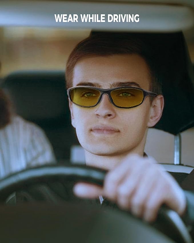 Night Driving Glasses for Men Women Anti Glare HD Polarized Night Vision Glasses for Driving