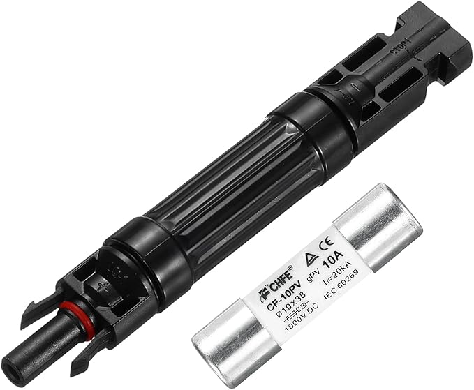 MECCANIXITY Solar Fuse Holder 10A 1000V Waterproof PV in-Line Fuse Holders with Fuse Solar Inline Fuse Holder Photovoltaic Connectors for Solar Panel System