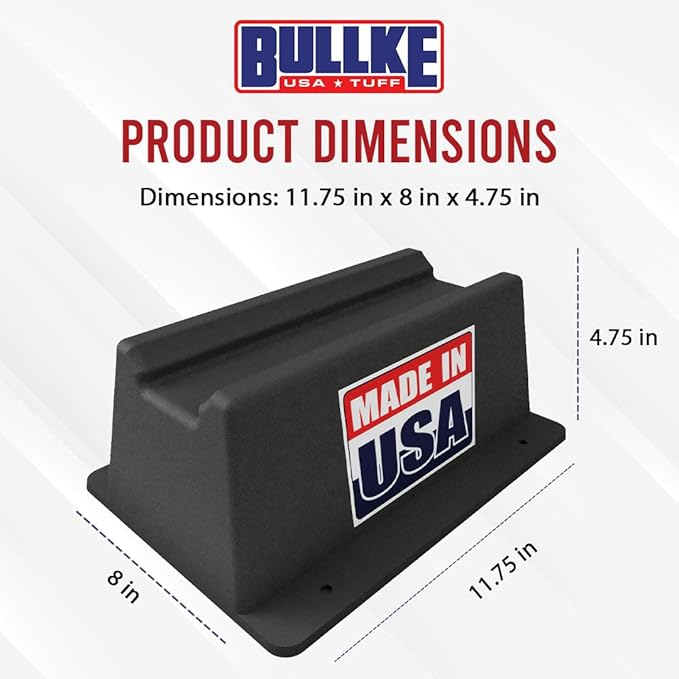 USA Made BULLKE 8-Pack Rooftop Pipe Support – 11.75" x 8" – 1000 lbs Capacity – UV-Resistant, Durable Plastic Blocks – Supports Conduit, PVC, Forge Molded Design