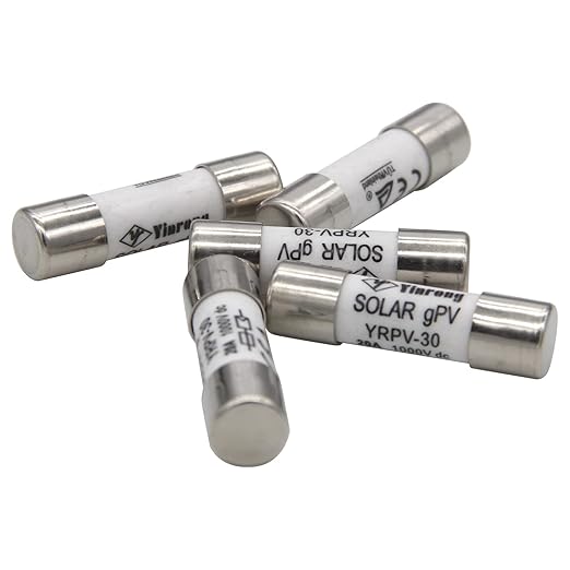 ZOOKOTO 5 Pcs 10x38mm 1000V DC Solar PV Photovoltaic Fuse 30A in line Fuse 30A UL:1000V DC In20A/40.3kA