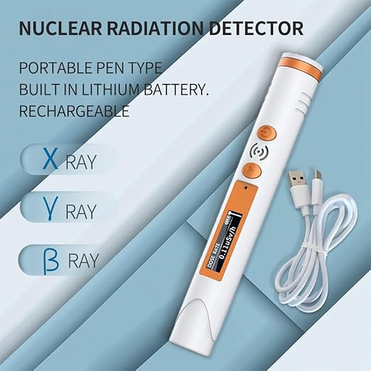 Geiger Counter Radiation Detector,Portable Handheld Radiation Monitor Meter,Beta Gamma X-ray Radiation Meter,Rechargeable with Battery Powered,0.08uSv to 50mSv