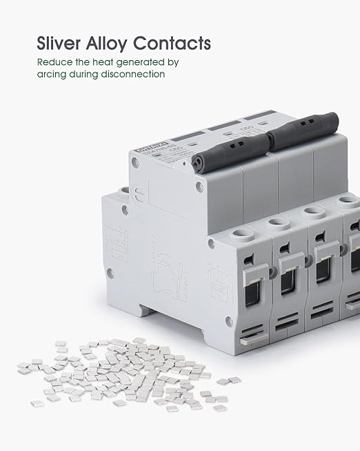 Manual Transfer Switch, 32 Amp 120V/240V AC Dual 2-Pole DIN Rail Mount RV Transfer Switch, Single-Side Interlock Circuit Breaker MTS D2P C32