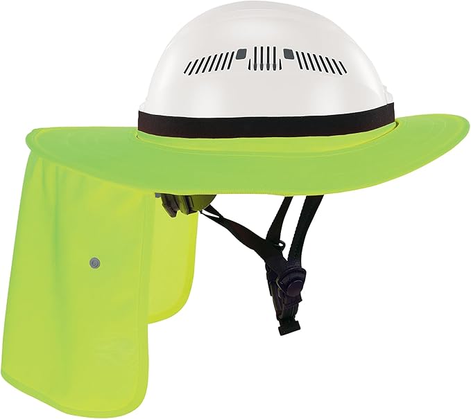 Ergodyne Chill Its 6661 Universal Hard Hat Brim Sun Shade with Neck Flap, Safety Helmet Sun Shield