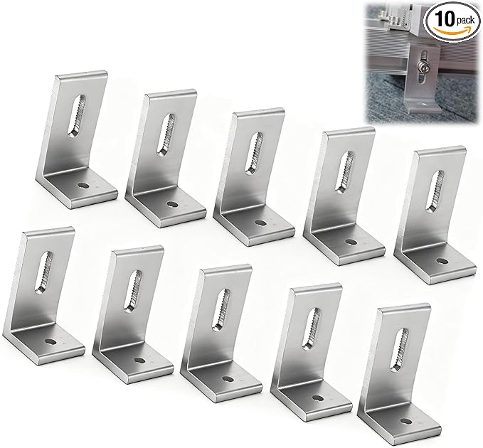 L Foot Solar Mount, Aluminum Alloy Photovoltaic Panel Mounting Bracket, Photovoltaic Mount for Roof PV System Waterproof & Weather Proof,Strong Load (10PCS)