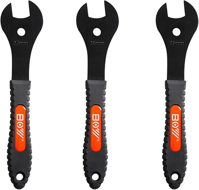 3PCS Bike Cone Wrench Set Tool, Bicycle Wheel Hub Axle Nut Install Remover Cycling Spanner (17-18-19mm)