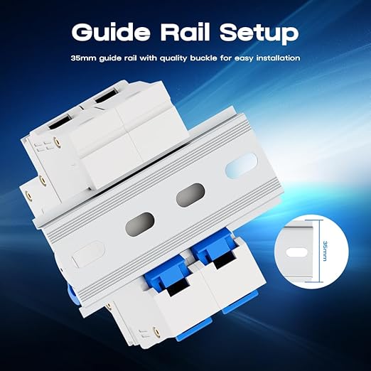 DC Miniature Circuit Breaker, 1000V 2 Pole 25 Amp Isolator for Solar PV System, Thermal Magnetic Trip DIN Rail Mount, C25 DC Disconnect Switch
