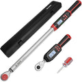 VANPO Digital Torque Wrench Set, 2Pcs 3/8" (3.1-62.7Ft.lb/4.2-85Nm) & 1/2" (14.7-295Ft.lb/20-400Nm) Electronic Torque Wrench with Buzzer, LED Indicator, Preset Value, Data Storage for Moto, Car, Truck