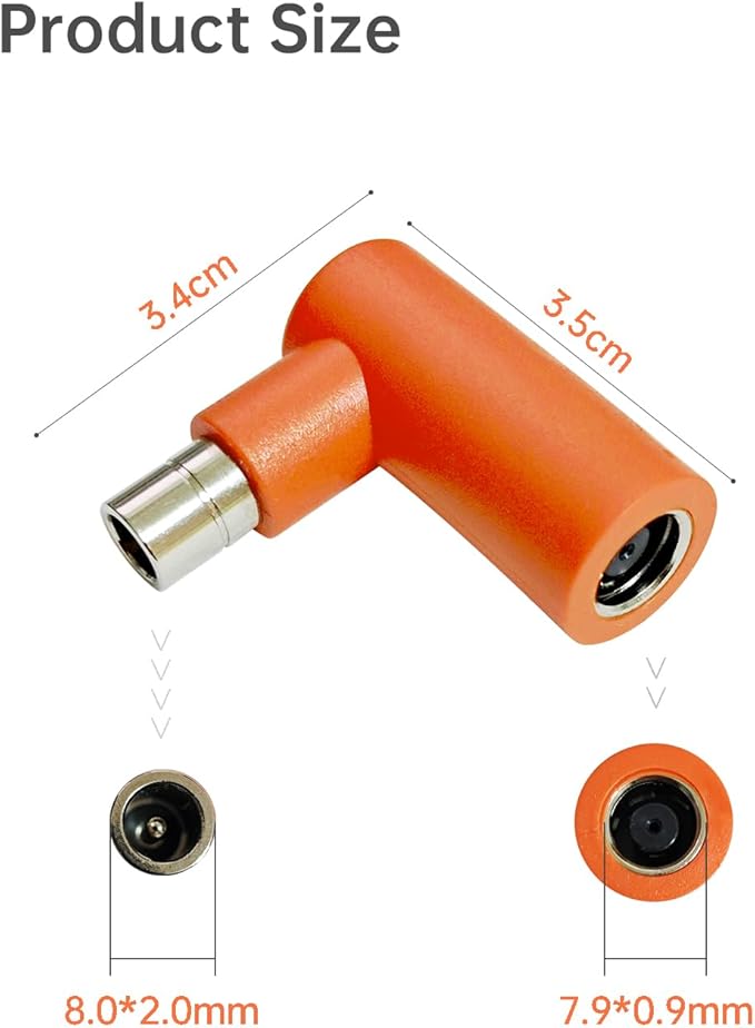 DC 7909 to DC 8020 Adapter 90-Degree Right Angle Connectors, Compatible with Jackery Explorer 1000 V2 /600 Plus/1000 Pro/1000 Plus/1500 Pro/2000 Pro/2000 Plus/3000 Pro Solar Power Station