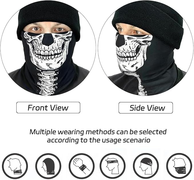 9 Pcs Neck Gaiter Face Mask Men Women Sun UV Protection Seamless Skull Bandanas Seamless Bandana Rave Face Cover Scarf Mask