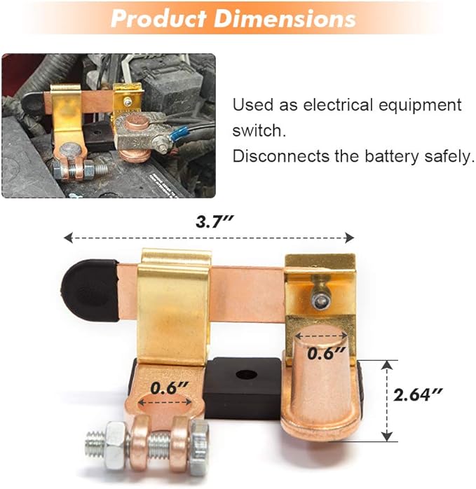 Top Post Battery Disconnect Switch 12V / 24V 250/750 Amps Knife Blade Isolator Power Cutoff Switch for Marine Car Boat RV ATV (Negative, Vertical)