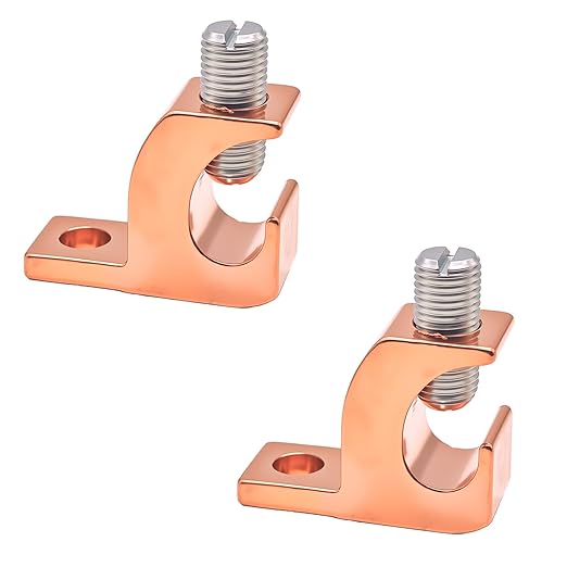 Copper-Aluminium Alloy Clad Technology Lay in Connector, Swimming Pool Bonding Grounding Lay-in Lug (2PCS, Thicker Lay-in-Lug1/0-14awg)
