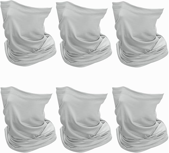 SHEVERCH 6 Pack Neck Gaiter Face Mask Sun Protection Cooling Bandana Face Cover Windproof Dustproof Neck Scarf