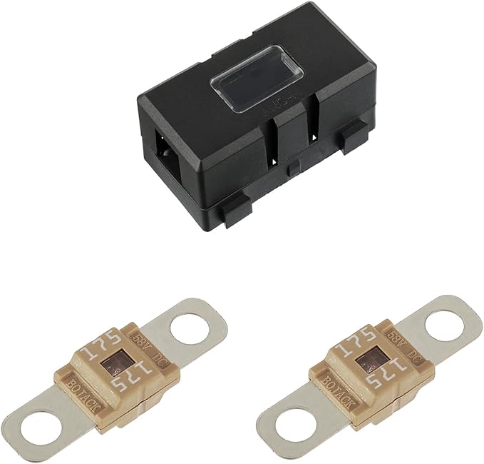 Midi Fuse Holder and 2 Pieces 175A Midi high Current Fuse Screw Fuse for Cars, Trucks, Vehicles(175 Amp)
