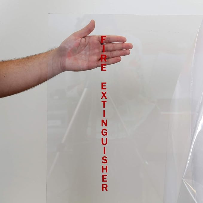 SmartSign “Fire Extinguisher” Window Decal | 2" x 20" Die-Cut Vinyl with Back Adhesive, Made in USA