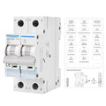 MOLLOM DC 2 Pole Miniature Circuit Breaker,400V 15A, C15 Scene Visualization Custom MCB Thermal Magnetic Trip, 6KA Breaking Capacity DC Disconnect Switch for Solar PV System