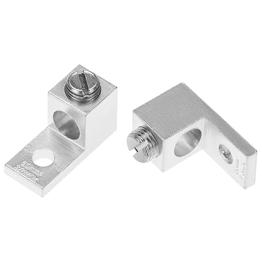 QWORK Aluminum Alloy Mechanical Lugs, 25Pcs High-Strength Terminal Mechanical Lug, Screw Size 5/16-24, Compatible with 14 AWG - 2/0 AWG Conductors