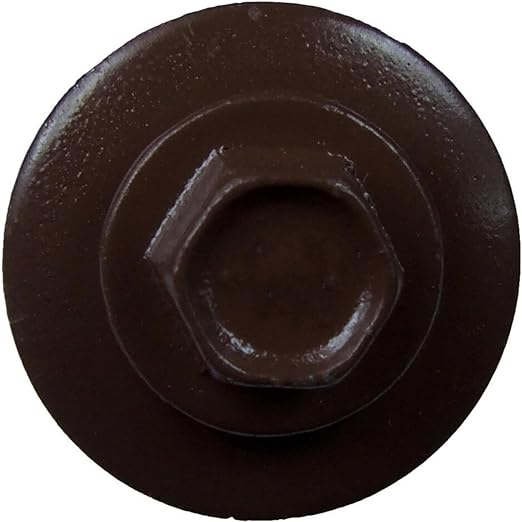 Metal Roofing Screw: (250) 12 x 1-1/2" Mansard Brown Hex Sheet Metal Roof Screw. Sharp Point Metal to Wood siding Screws. 5/8" EPDM Washer.