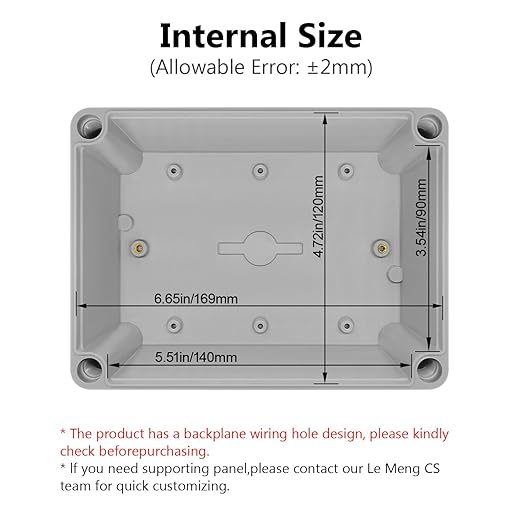 LeMotech Junction Box IP67 Waterproof Dustproof ABS Plastic Project Box for Electrical Outdoor Enclosure Gray 6.9 x 4.9 x 3.9 inch (175 x 125 x 100 mm),2 Pack