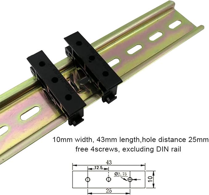 20Sets C45 DIN Rail PCB Mounting Bracket Holder Carrier Clips for Width 35mm or 15mm Din Rail