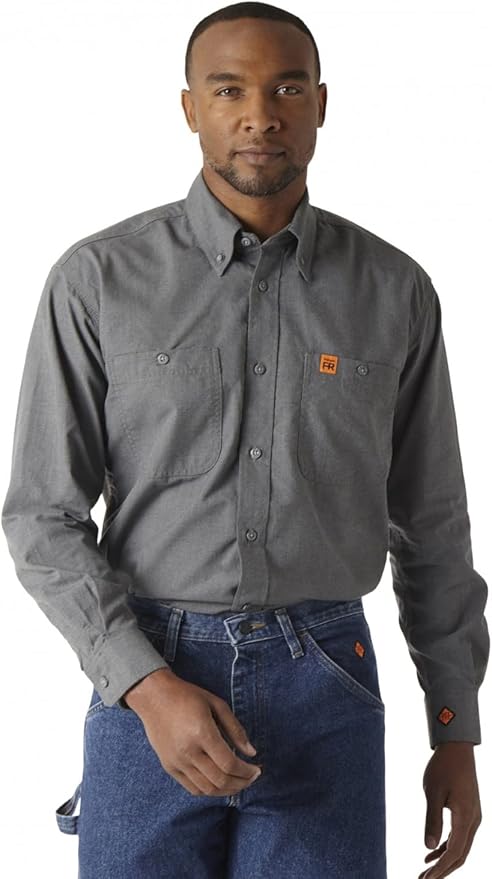 Wrangler Riggs Workwear Men's FR Flame Resistant Two Pocket Work Shirt
