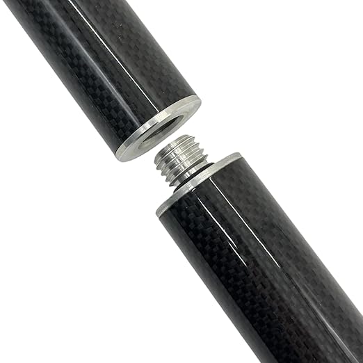 1.8M Carbon Fiber Surveying Prism Pole, 4 Section Survey Rod with 5/8X11 Thread, 4 Section Prism Pole with Level Bubble and Soft Bag