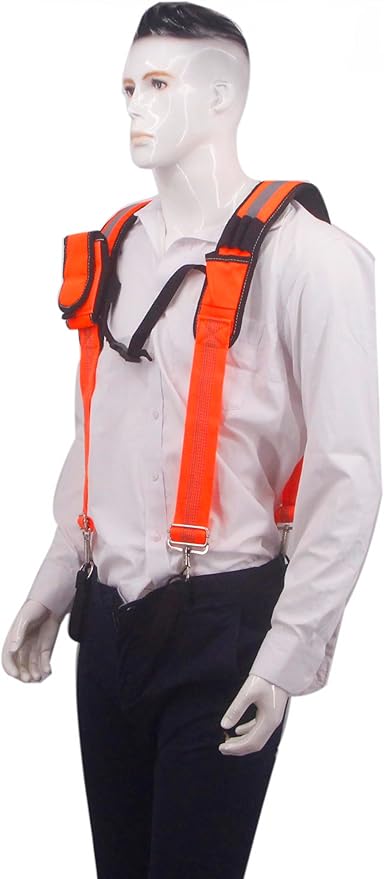 Tool Belt Suspender for Men 4 Point Padded with Attachment Loops, WristBand Pouch Pocket for Construction Worker