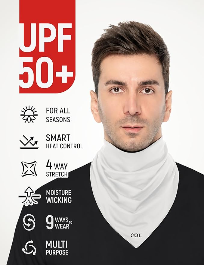 GOT Sports UPF 50+ Cooling Bandana for Men & Women - Thermoregulation, Moisture-Wicking, Sun Protection Bandana Neck Wraps