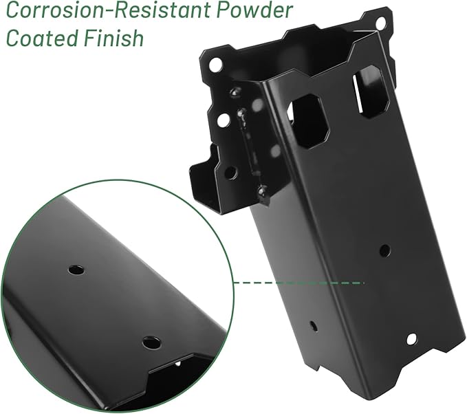 Highwild Platform Brackets Multi-Use 4x4 Compound Angle Brackets for Deer Stand, Hunting Blinds, Observation Decks & Outdoor Platforms - Set of 4 - Black.