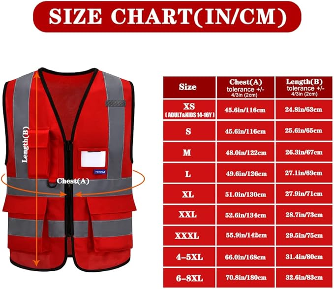 A-SAFETY Red High Visibility Vest