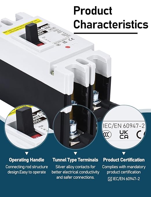 DIHOOL DC 200 Amp Breaker, 500V Battery Disconnect Switch for Main Power Station, UPS,Solar