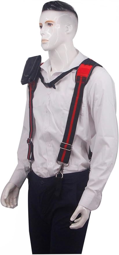 Tool Belt Suspender for Men 4 Point Padded with Attachment Loops, WristBand Pouch Pocket for Construction Worker
