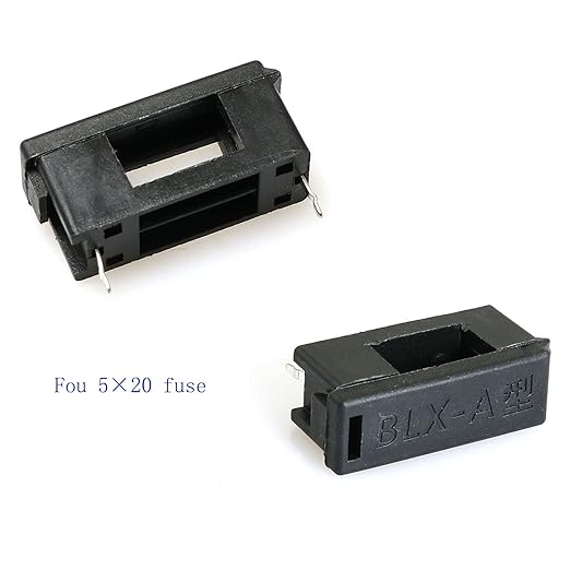 RLECS 30pcs BLX-A 5 x 20 mm PCB Fuse Holder Plastic Fuse Seat with Cover, Black