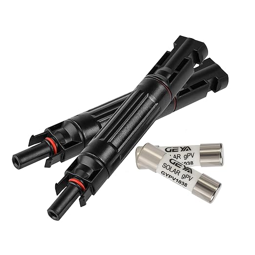 10A 1000V Solar Fuse IP67 Solar Fuse Holder Inline 2 PCS PV Panel String Fuse Male and Female Connector for Solar Pannel (Pack of 2)