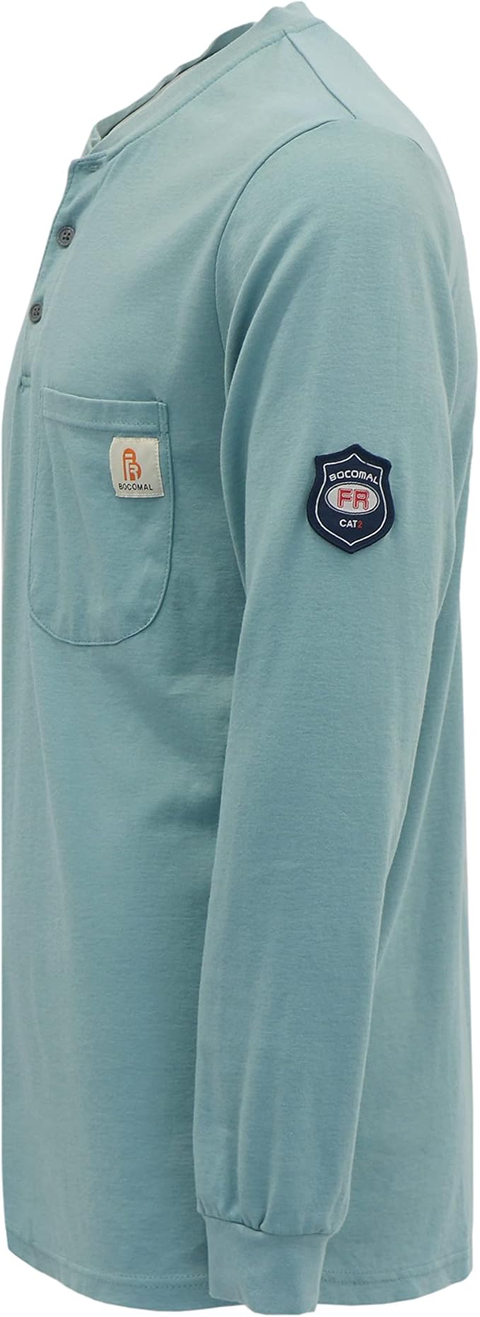 BOCOMAL FR Shirts Flame Resistant Shirt 5.5oz 100% Cotton Light Weight CAT2 Fire Retardant Henley Shirts