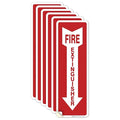 (6 Pack) Fire Extinguisher Sign 4 X 12" 4 Mil Sleek Vinyl Decal Stickers Weather Resistant Long Lasting UV Protected and Waterproof Made in USA