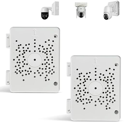 【Compatible with PTZ Cameras】 Security Camera Junction Box, Outdoor CCTV Mounting Bracket, IP65 Waterproof ABS Plastic Cable Concealment Box(2 Pack)