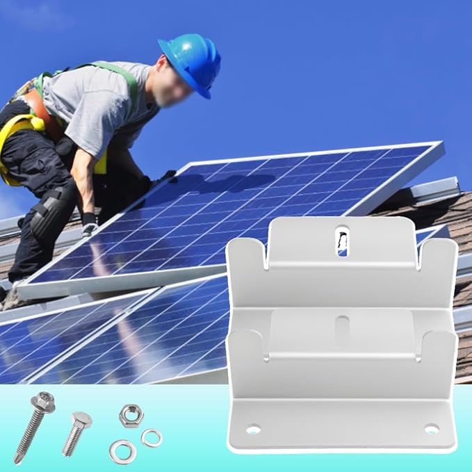 WMYCONGCONG 8 Pack Solar Panel Mounting Z Bracket Aluminum Brackets Roof Solar Panels Bracket with Nuts and Bolts for RV Roof Boat Wall Off Grid Installation