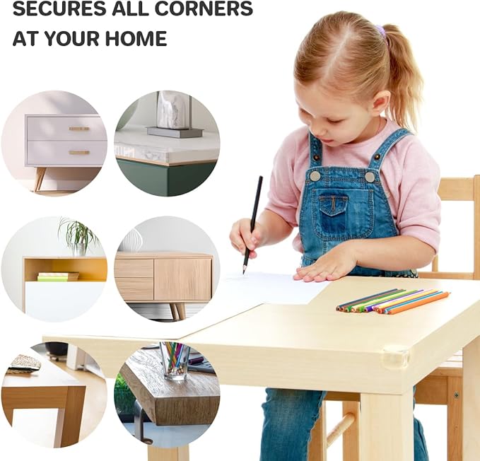 30 Pack Clear Baby Corner Protectors – L-Shaped & Spherical Furniture Edge Guards for Baby Proofing – Soft PVC Table Corner Covers for Safety on Tables, Cabinets, Shelves – Childproof Bumpers for Home