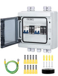 DIHOOL Solar Disconnect Switch with PV Surge Protector IP65 PV Combiner Box, 2 in 2 Out 40 Amp DC500V