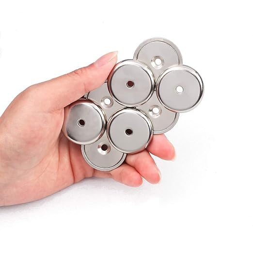 LOVIMAG Neodymium Cup Magnets,Rare Earth Magnets with100 LBS Holding Force,Dia 1.26 inch, with Heavy Duty Countersunk Hole and Stainless, for Tool Room,Workplace etc,Pack of 8