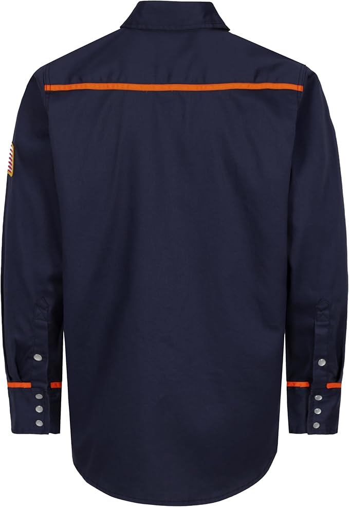 BOCOMAL FR Shirts for Men Flame Resistant Light Weight NFPA2112 Fire Retardant Welding Shirt Water & Oil Repellent Finish