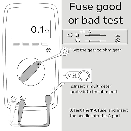 Kingdder Digital Multimeter Fuse Dmm-11A 11A 1000V DMM Replacement Fast Acting Replacement Agent Fuse 10 x 38 mm, 3/8 Inch x 1-1/2 Inch(5 Pcs)