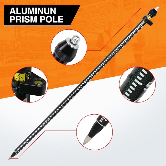 Carbon Fiber GPS Rover Pole, GPS Poles with Snap-Lock for Land Surveying & Engineering GPS/GNSS Accessory and Instruments (GLS26B)